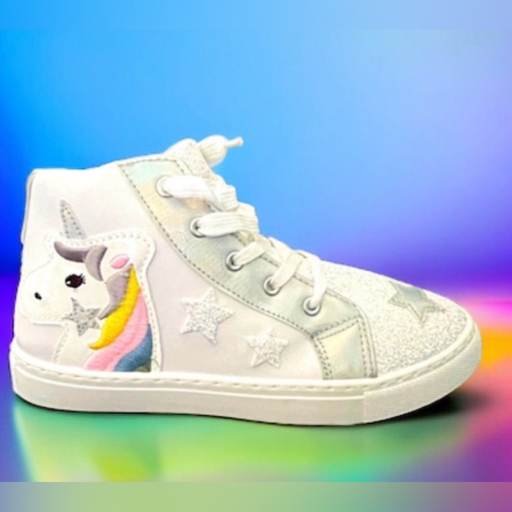 Unicorn Sneakers • Dazzling Unicorns • High Tops • Size 5 • Youth